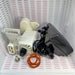 Motor Set With Controller - Full Plastic body casing, Sewing machine motor and power adapter.