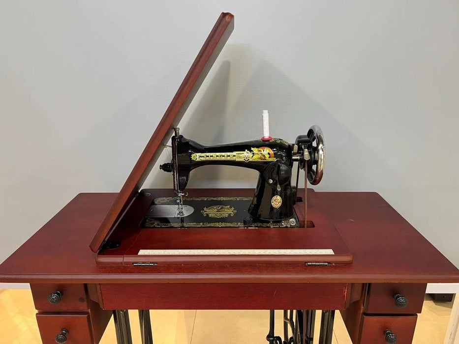 Singer Traditional Sewing Machine 15 Class Leg Treadle with Table & Stand Singer 15NL + Premium quality 5D Table + Stand (Complete Set)