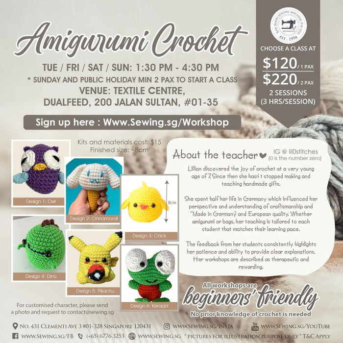 Amigurumi Crochet Workshop / Class @ Textile Centre