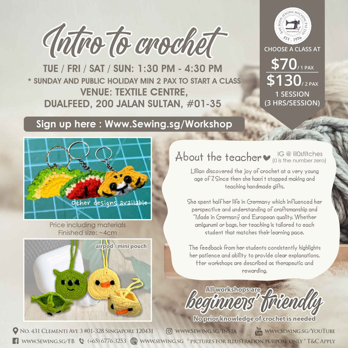 Intro to Crochet Workshop / Class @ Textile Centre