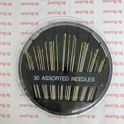 Compact set-30 Pcs. of Assorted Needles:Golden needle hole-Easy to Thread - Ban Soon Sewing Machine Pte Ltd
