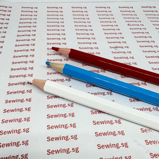 Erasable Tailor’s Pencil Set – Water-Soluble Marking Pencils (Red, Blue, White) - Ban Soon Sewing Machine Pte Ltd