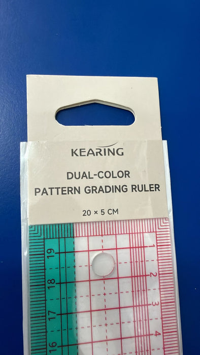 Kearing 8020B Dual-Color Non-Slip Pattern Grading Ruler 20cm | Transparent Sewing Ruler-Sewing.sg