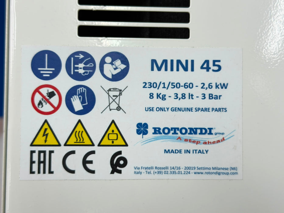 Rotondi MINI 45 Professional Steam Ironing System | 5L Boiler with Steam Iron