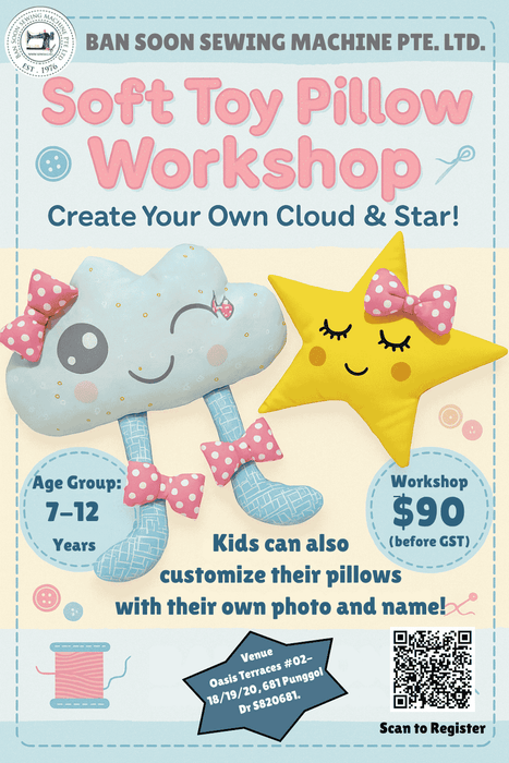 Soft Toy Pillow Workshop – Create Your Own Cloud & Star