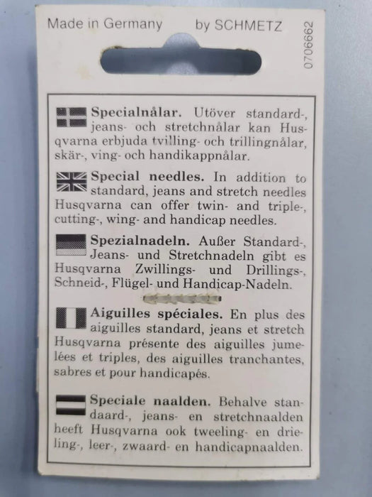 Schmetz Husqvarna Special Twin Needles Aiguille Double - Ban Soon Sewing Machine Pte Ltd