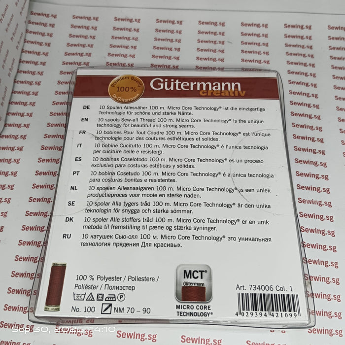 Gütermann Sew-All Thread Set — Art. 734006 Col. 1 (10 × 100 m)