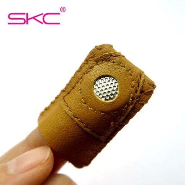 Faux Leather Thimble Finger Protector With Metal Tip DIY Sewing Tools Hand Needlework Accessory