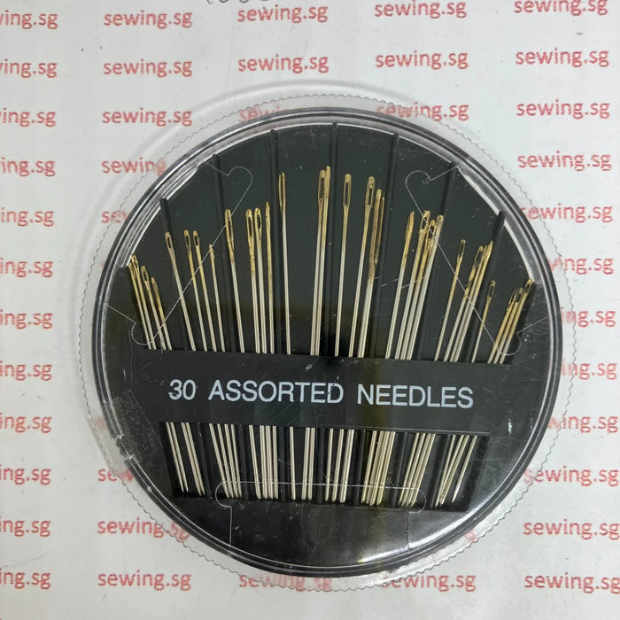 Compact set-30 Pcs. of Assorted Needles:Golden needle hole-Easy to Thread - Ban Soon Sewing Machine Pte Ltd