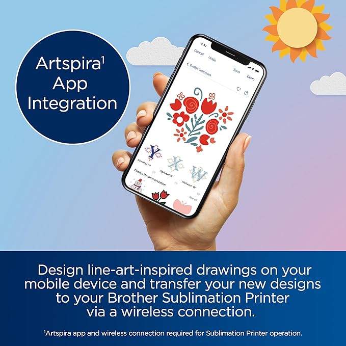 Brother SP-1 Sublimation Printer with Artspira App – Wireless DIY Heat Transfer Printing System