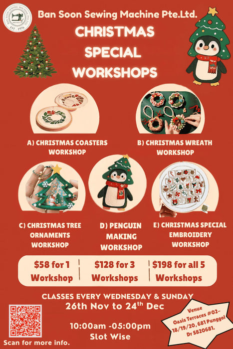 Ban Soon Christmas Special Workshops – Festive Craft Classes Christmas Coasters Workshop 26 Nov 10:00am-12:00pm