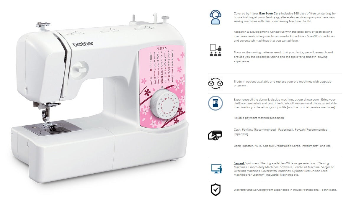 Brother AS2730S - Best Seller, Basic, Beginner Choice; 7.5kg weight
