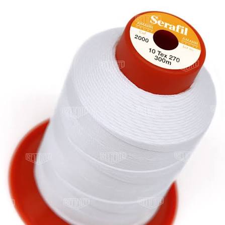 Serafil White Sewing Thread - Color 1314, Size #10 for Shoes & Leather