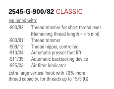 3 Point Feed, Single Needle Lockstitch; Upholstery & Technical fabrics stitching
