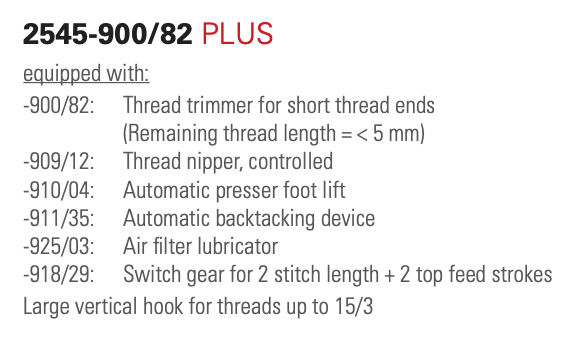 3 Point Feed, Single Needle Lockstitch; Upholstery & Technical fabrics stitching