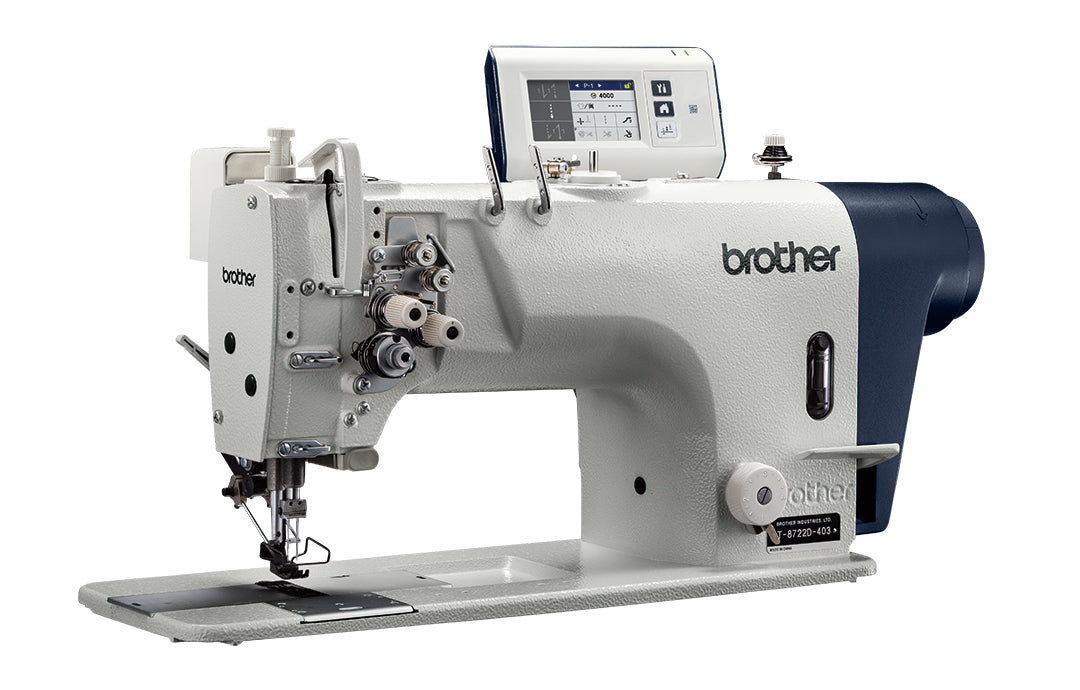 BROTHER T-8722D Twin Needle Direct Drive Lock Stitcher with Large Hook and Thread Trimmer Complete Set With Table , Stand and Castor Wheels