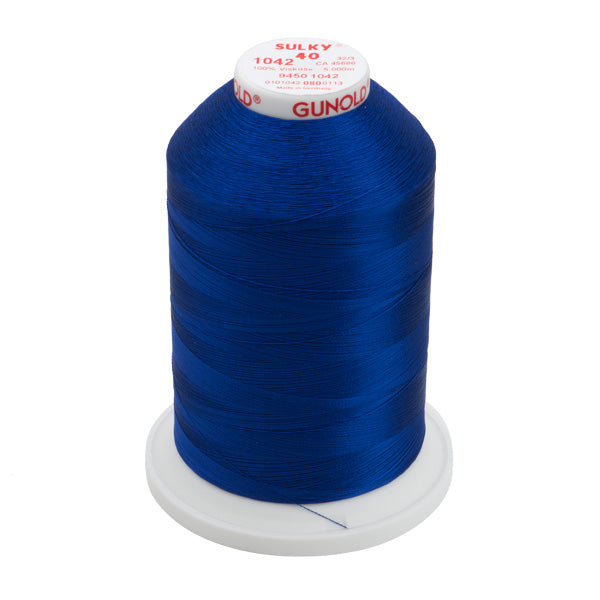 1042 Blue Thread Gunold Rayon Embroidery Thread - Sulky 40 - 5000m - 1042 - Bright Navy ...