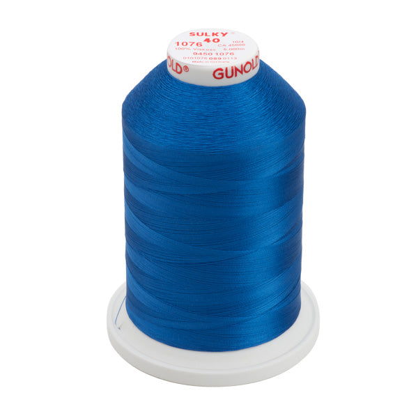 Gunold Rayon Embroidery Thread - Sulky 40 - 5000m - 1076 - Royal Blue ...