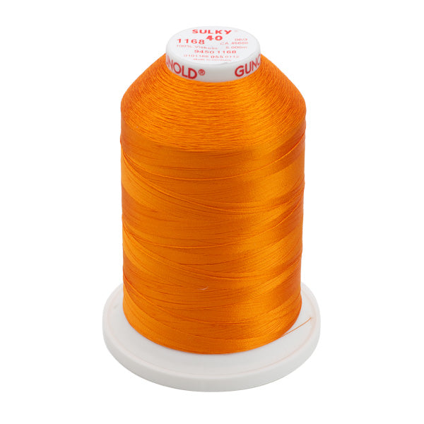 Gunold Rayon Embroidery Thread - Sulky 40 - 5000m - 1168 - True Orange ...
