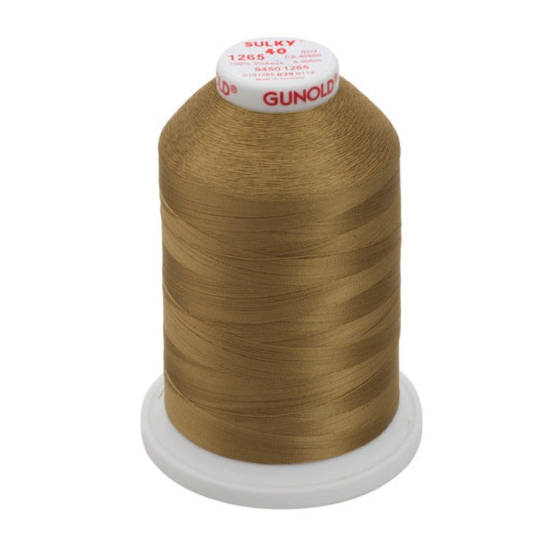 Gunold Rayon Embroidery Thread - SULKY 40 - 5000m - 1265 - Burn Toast ...