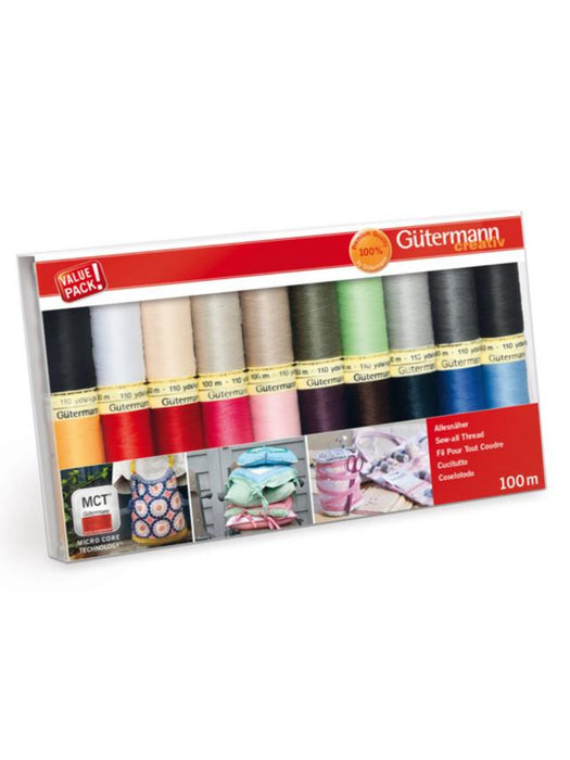 INSTOCK Gutermann Creativ Premium Quality 100% Sew - 20 Reels Sew-All Thread 100 m - Made in Germany.