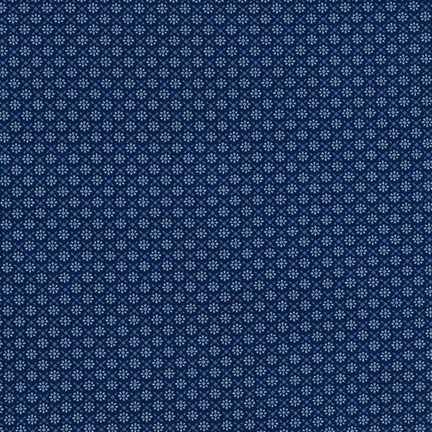 Japanese Fabric 100% Premium Cotton Sevenberry Petite Foulard Navy Blue