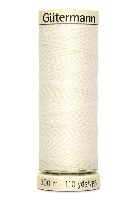 Col. 001 Gutermann Sew All Thread 100m Premium Quality 100% - Ivory
