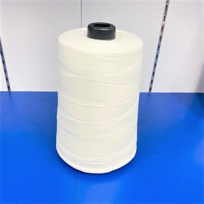Bag Closer Thread; 2 kilogram, Jumbo packing; White Colour; Size: 20/6. | 100% POLYESTER YARN 6 PLY 25 rolls per Carton.