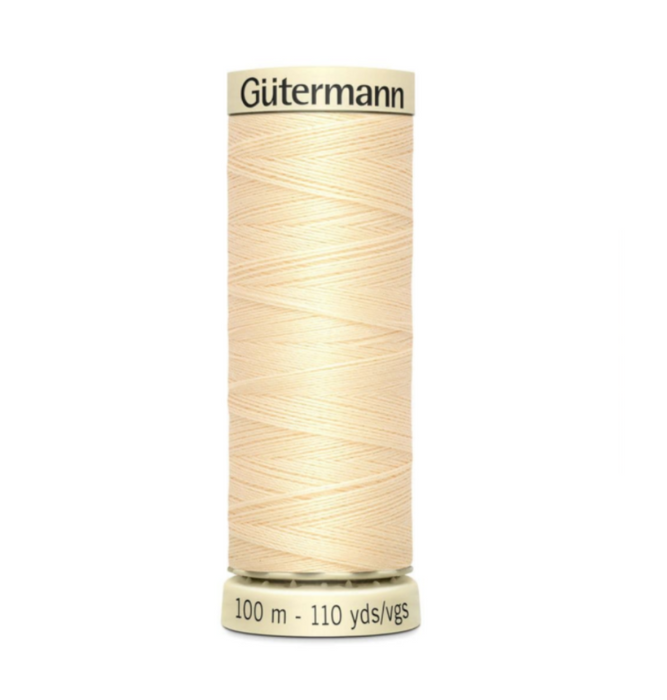 Col. 610 Gutermann Sew All Thread 100m Premium Quality 100% - Cream
