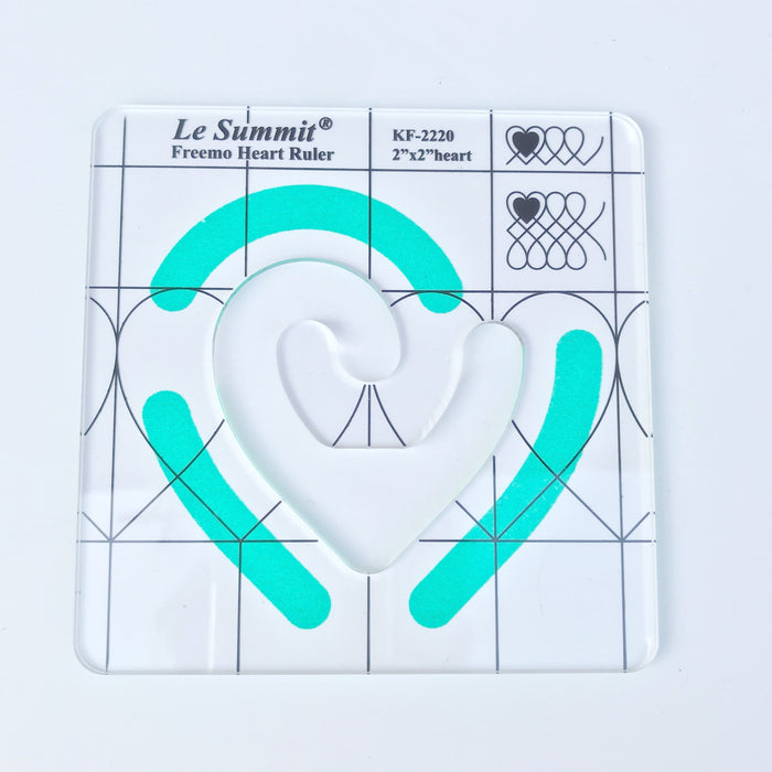 Le Summit Freemo Heart Ruler - Quilting Ruler (DS-KF-2220) - Size 50.8 x 50.8 x 3 mm
