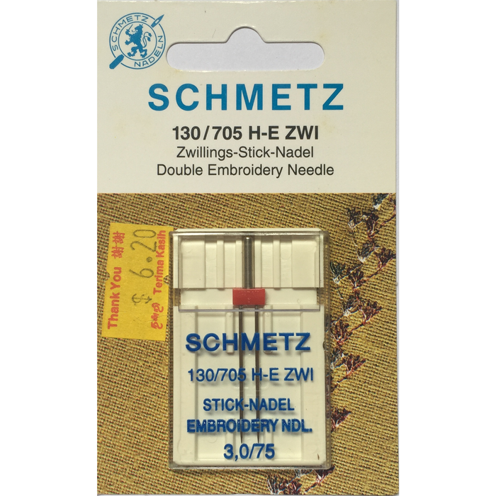 Schmetz Embroidery Twin Needles 3.0/75