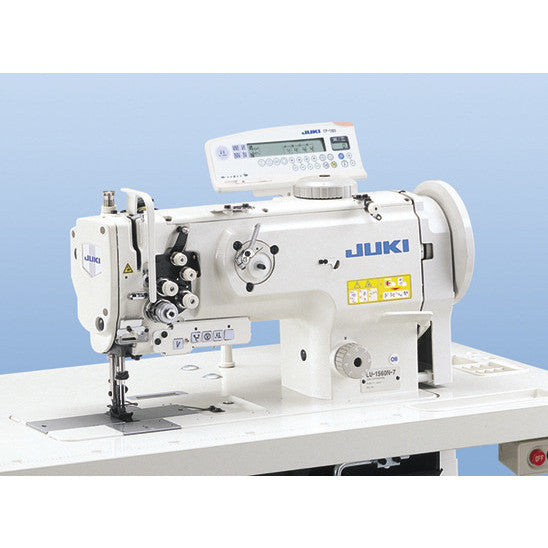 JUKI LU-1560N - 2 Needles Double Needle Industrial Unison Feed Lockstitch Machine with Vertical Axis Large Hook with Servo + Auto thread trimmer