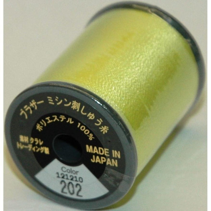Col. 202 Brother Embroidery Threads - Lemon Yellow