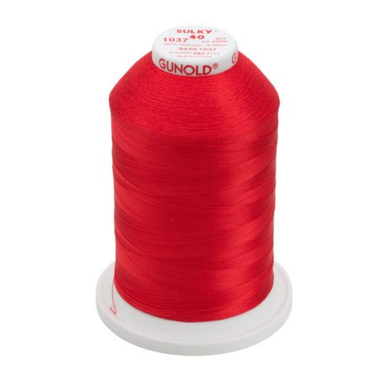 Gunold Rayon Embroidery Thread - SULKY 40 - 5000m - 1037 - LT. Red ...