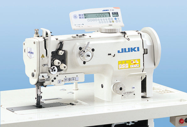 JUKI LU-1510N-7  One Needle Industrial Unison Feed Lockstitch Machine with Vertical Axis Large Hook and Automatic Thread Trimmer