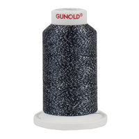 Gunold Embroidery Thread - Poly Sparkle (Star) 30  - 1000m - 50615 Black with silver sparkle