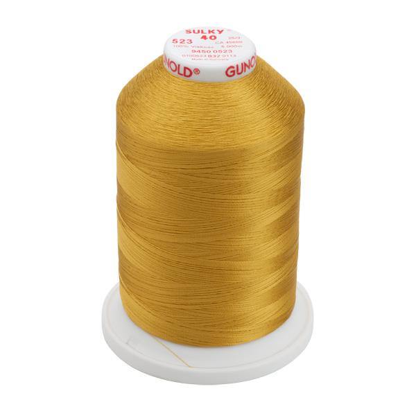 Gold Sewing Machine Thread Gunold Rayon Embroidery Thread - SULKY 40 - 5000m - 523 - Autumn Gold ...