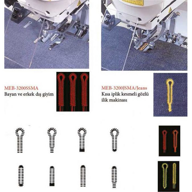 JUKI  MEB-3200 - Buttonhole Machine (With Eyelet) Complete Set with Computer Controlled - Industrial Eyelet Buttonhole Machine | Sewing Machine Singapore - Sewing.sg