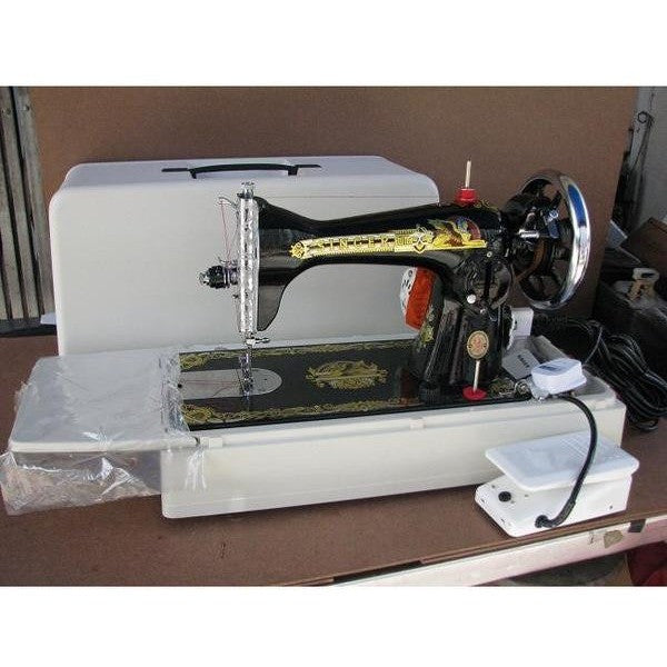 Singer Traditional Sewing Machine 15 CN ; Portable setup with Manual drive or Motor drive. Singer 15CN + Portable Box + Manual Driver