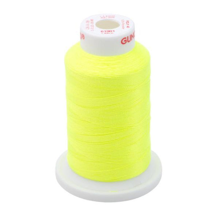 Gunold Embroidery Thread- POLY 40- 1000m- 61901- Light Lime Neon