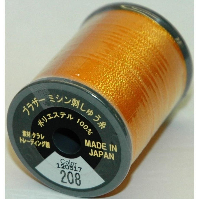 Col. 208 Brother Embroidery Threads - Orange