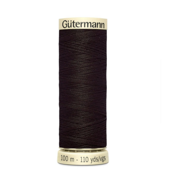 Col. 697 Gutermann Sew All Thread 100m Premium Quality 100% - Blackish Brown