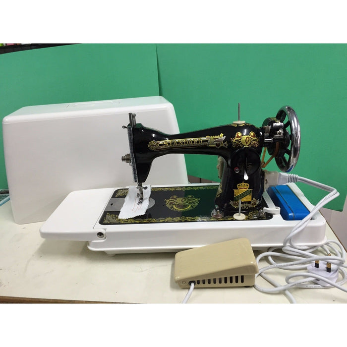 Standard Traditional Sewing Machine - Treadle with Table & Stand (OR) Electrical Portable Design Standard Machine + Portable Box + Motor