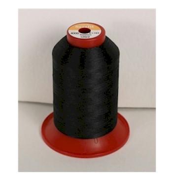 Serafil Threads - Black (Color Code 4000 - 2400meter Size #80) - Threads for Shoes, Leather, Canvas and Upholstery Sewing