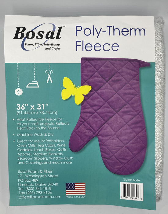 Bosal 464A Poly-Therm Heat Reflective Fleece 31 inch  X 36 inch(Non-Fuse)